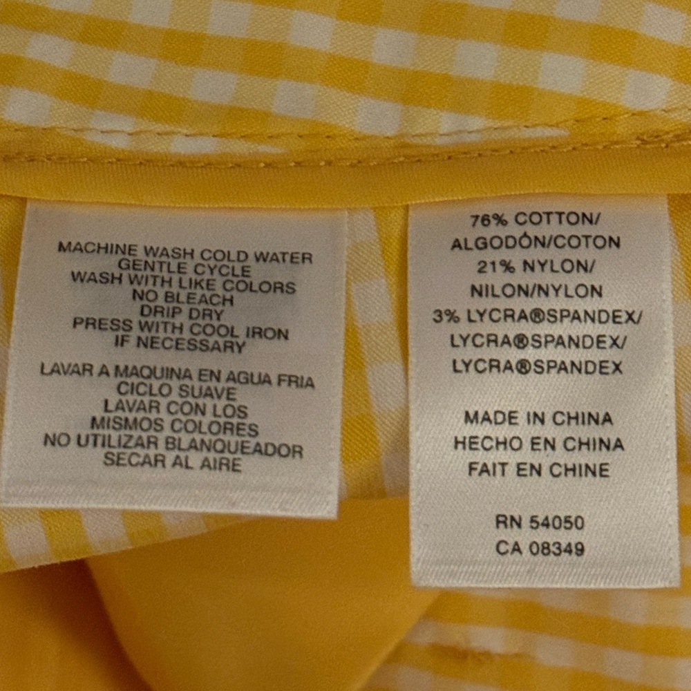 🩳 💛 Jones New York Yellow Checkered/Gingham Bermuda Shorts - Picture 4 of 4
